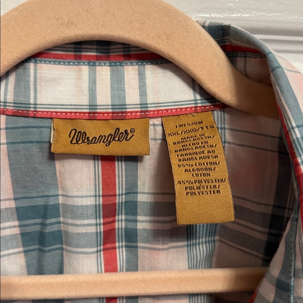 Wrangler Pearl Snap Plaid Western Shirt Sz XXL - Picture 2 of 3